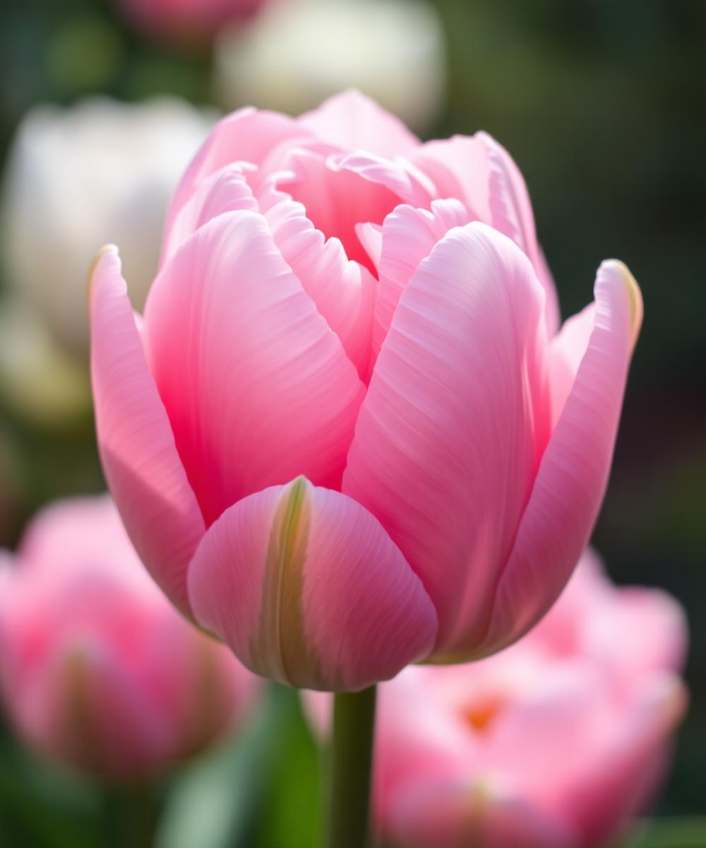Apricot double tulip with layered petals