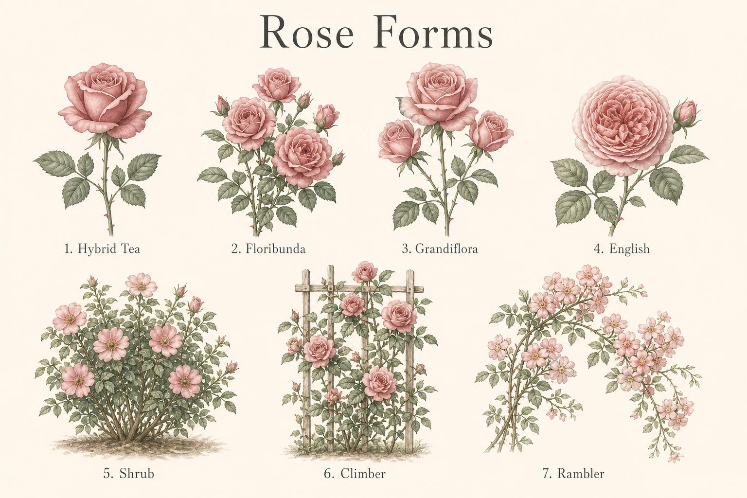 A field guide to rose forms
